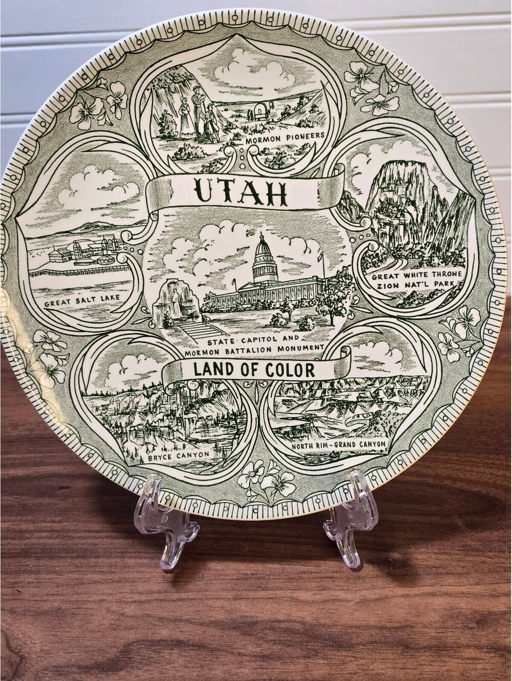 Vintage Utah Land of Color Decorative Plate